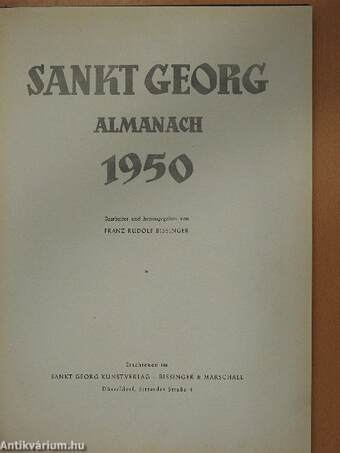 Sankt Georg Almanach 1950