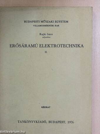 Erősáramú elektrotechnika II.