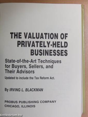 The Valuation Of Privately-Held Businesses