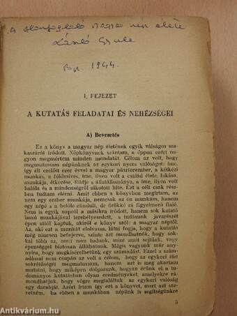 A honfoglaló magyar nép élete (rossz állapotú)