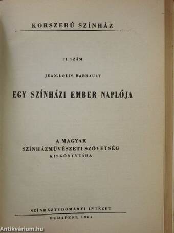 Gondolatok a színházról/Egy színházi ember naplója