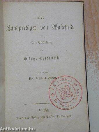 Der Landprediger von Wakefield (gótbetűs)