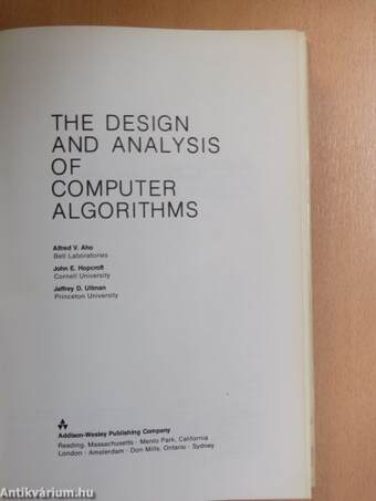 The Design And Analysis of Computer Algorithms