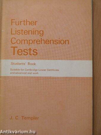 Further Listening Comprehension Tests - Student's Book