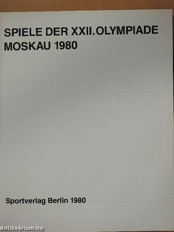 Spiele der XXII. Olympiade Moskau 1980