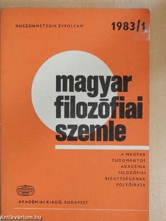 Magyar Filozófiai Szemle 1983/1