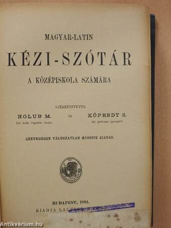 Magyar-latin kézi-szótár