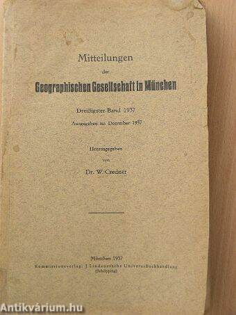 Mitteilungen der Geographischen Gesellschaft in München/Dreißigster-Band