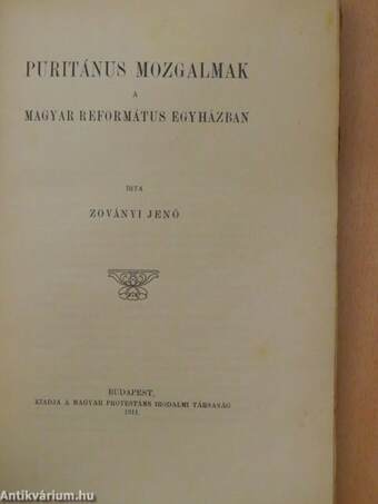 Puritánus mozgalmak a Magyar Református Egyházban