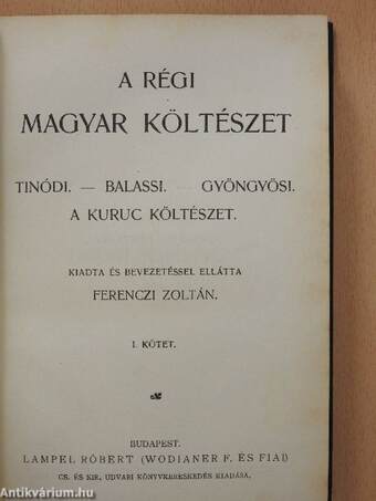 A régi magyar költészet I. (töredék)