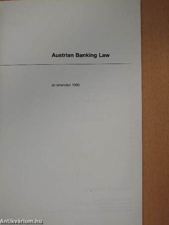 Austrian Banking Law