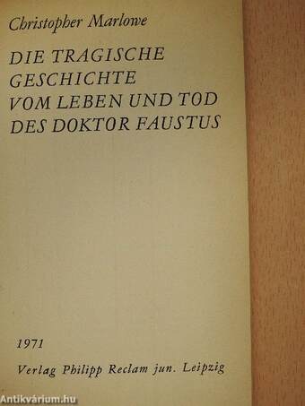 Die tragische Geschichte vom Leben und Tod des Doktor Faustus