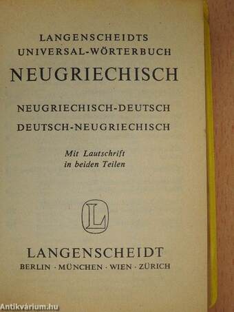 Langenscheidts Universal-Wörterbuch Neugriechisch