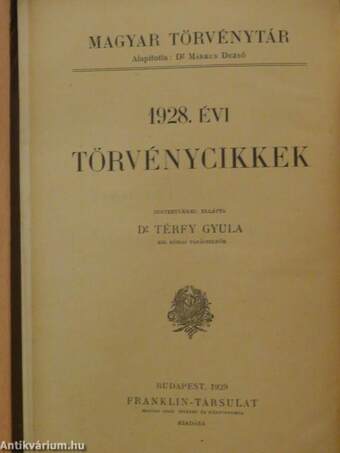 1928. évi törvénycikkek