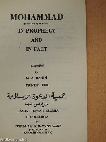 Mohammad in prophecy and in fact