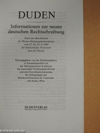 Duden - Informationen zur neuen deutschen Rechtschreibung