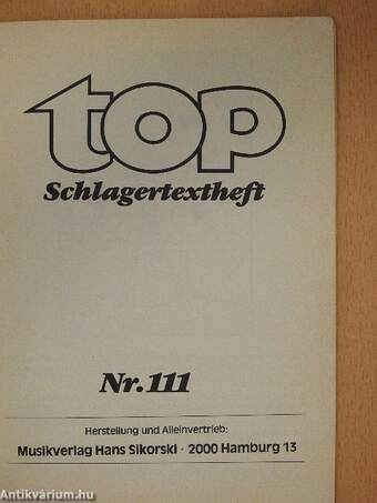 Top Schlagertextheft 111