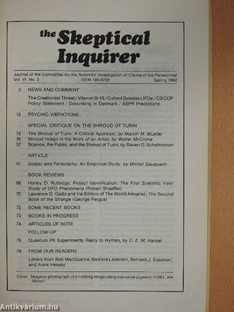 The Skeptical Inquirer Spring 1982