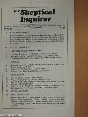 The Skeptical Inquirer Fall 1982