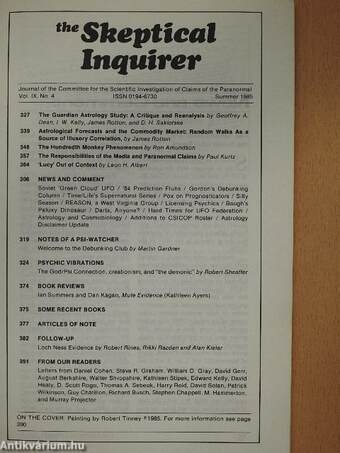 The Skeptical Inquirer Summer 1985