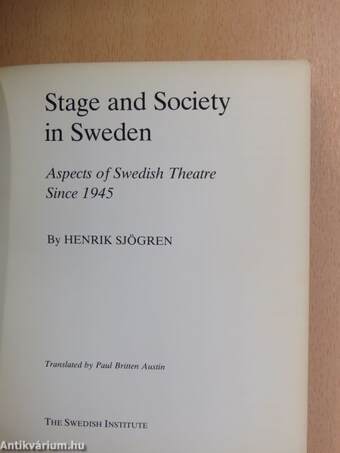 Stage and Society in Sweden