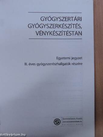 Gyógyszertári gyógyszerkészítés, vénykészítéstan