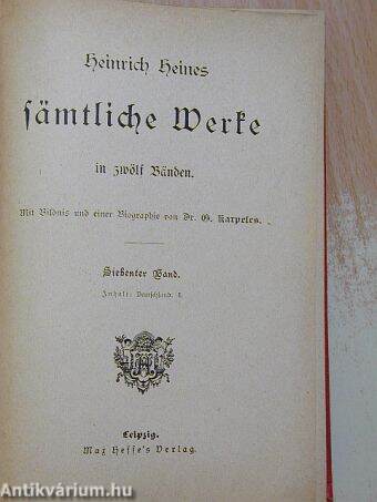 Heinrich Heines sämtliche Werke in zwölf Bänden VII-IX. (gótbetűs)