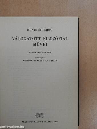 Denis Diderot válogatott filozófiai művei