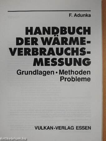 Handbuch der Wärmeverbrauchsmessung (dedikált példány)