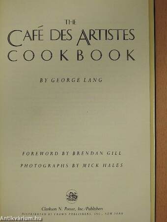 The café des artistes cook book (dedikált példány)