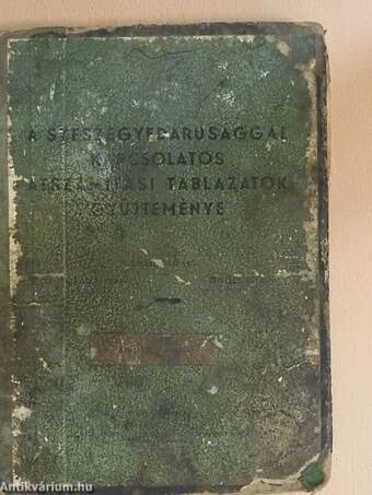 A szeszegyedárusággal kapcsolatos átszámitási táblázatok gyűjteménye (rossz állapotú)