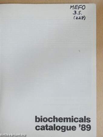 Biochemicals Catalogue '89