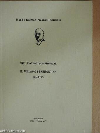 XIV. Tudományos ülésszak II. villamosenergetika Szekció