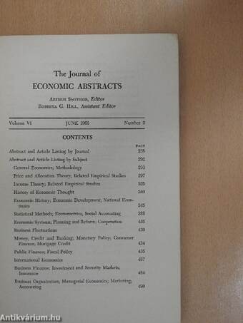 The Journal of Economic Abstracts June 1968