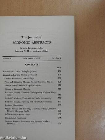 The Journal of Economic Abstracts December 1968