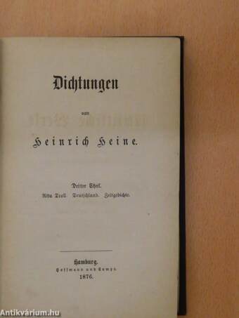 Heinrich Heine's sämmtliche Werke 17/III. (Gótbetűs)