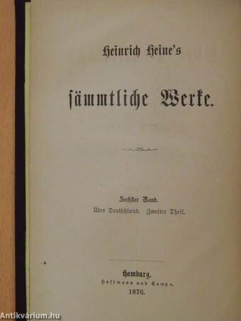 Heinrich Heine's sämmtliche Werke 6/II. (gótbetűs)