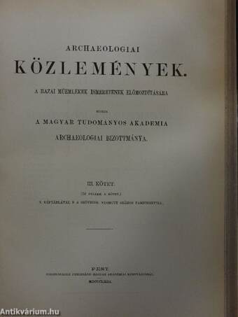 Képatlasz az Archaeologiai közlemények II. kötetéhez (töredék)/Archaeologiai közlemények III-V. (töredék)