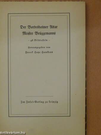 Der Bordesholmer Altar Meister Brüggemanns (Gótbetűs)