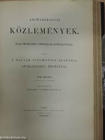 Archaeologiai közlemények VI-IX. (töredék)