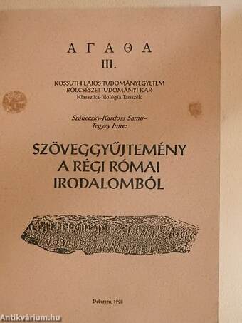 Szöveggyűjtemény a régi római irodalomból