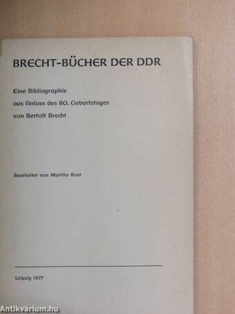 Brecht-Bücher Der DDR