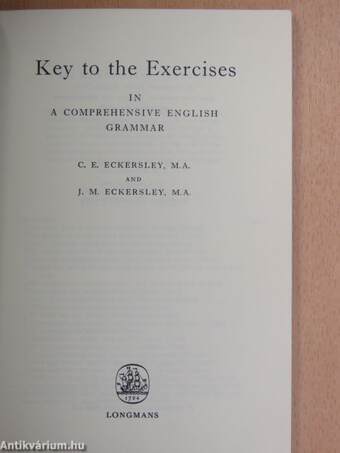 Key to the Exercises in A Comprehensive English Grammar