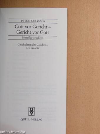 Gott vor Gericht - Gericht vor Gott