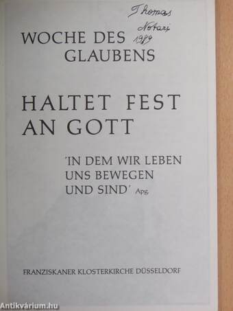 Haltet Fest An Gott