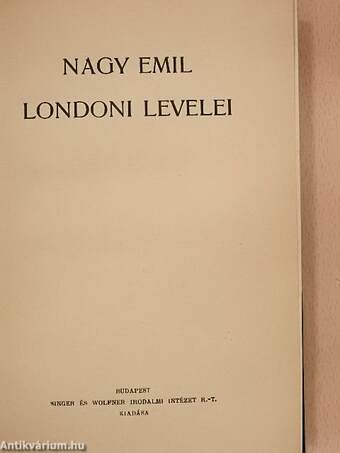 Nagy Emil londoni levelei