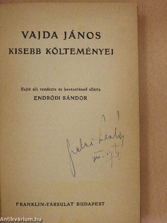 Vajda János kisebb költeményei