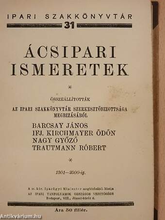 Ácsipari ismeretek