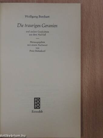 Die traurigen Geranien