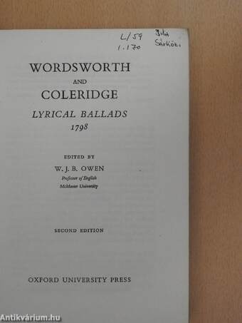 Wordsworth and Coleridge Lyrical ballads